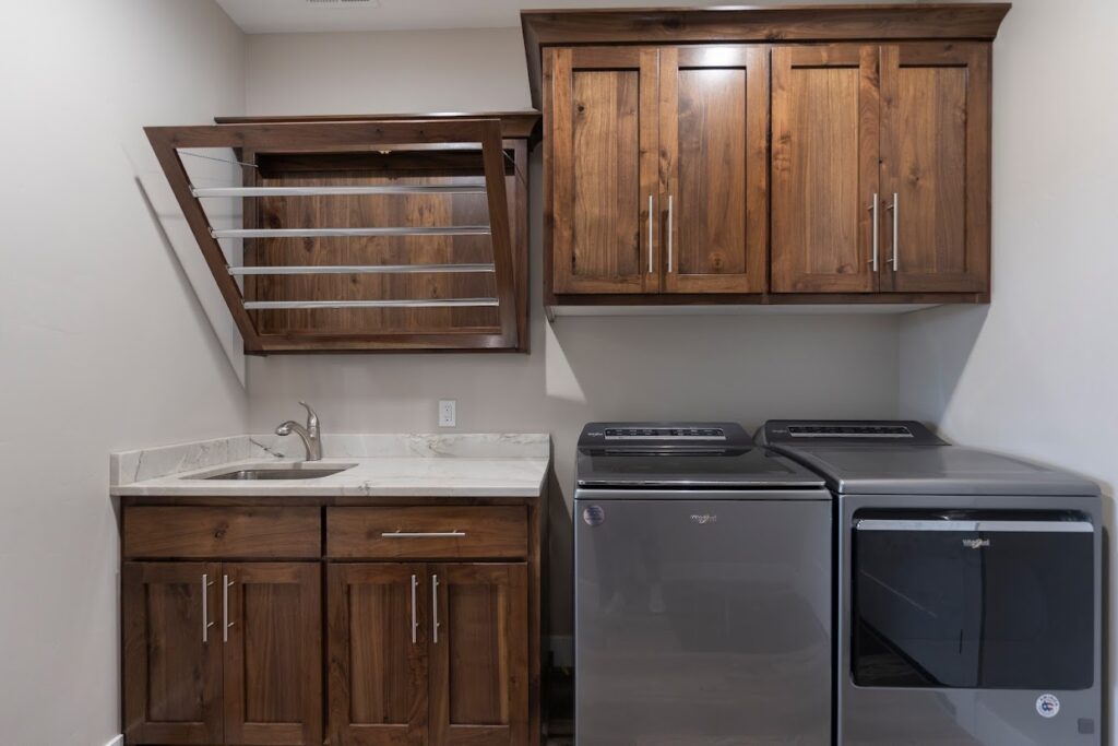 custom laundry room cabinets in a home in idaho