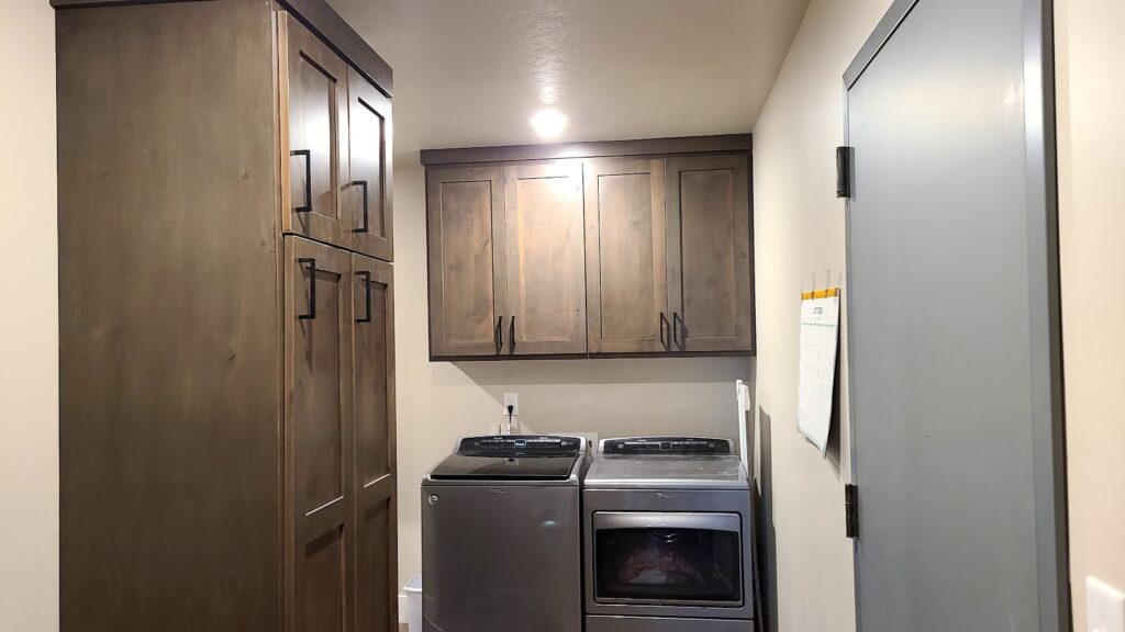 laundry room cabinet visual example in an East Idaho home