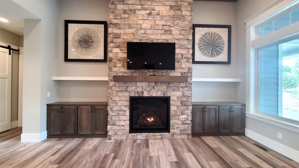 custom mantle installed in a home in Idaho